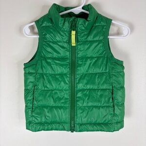 Primary Green Bean Puffer Vest Toddler 12-18 months